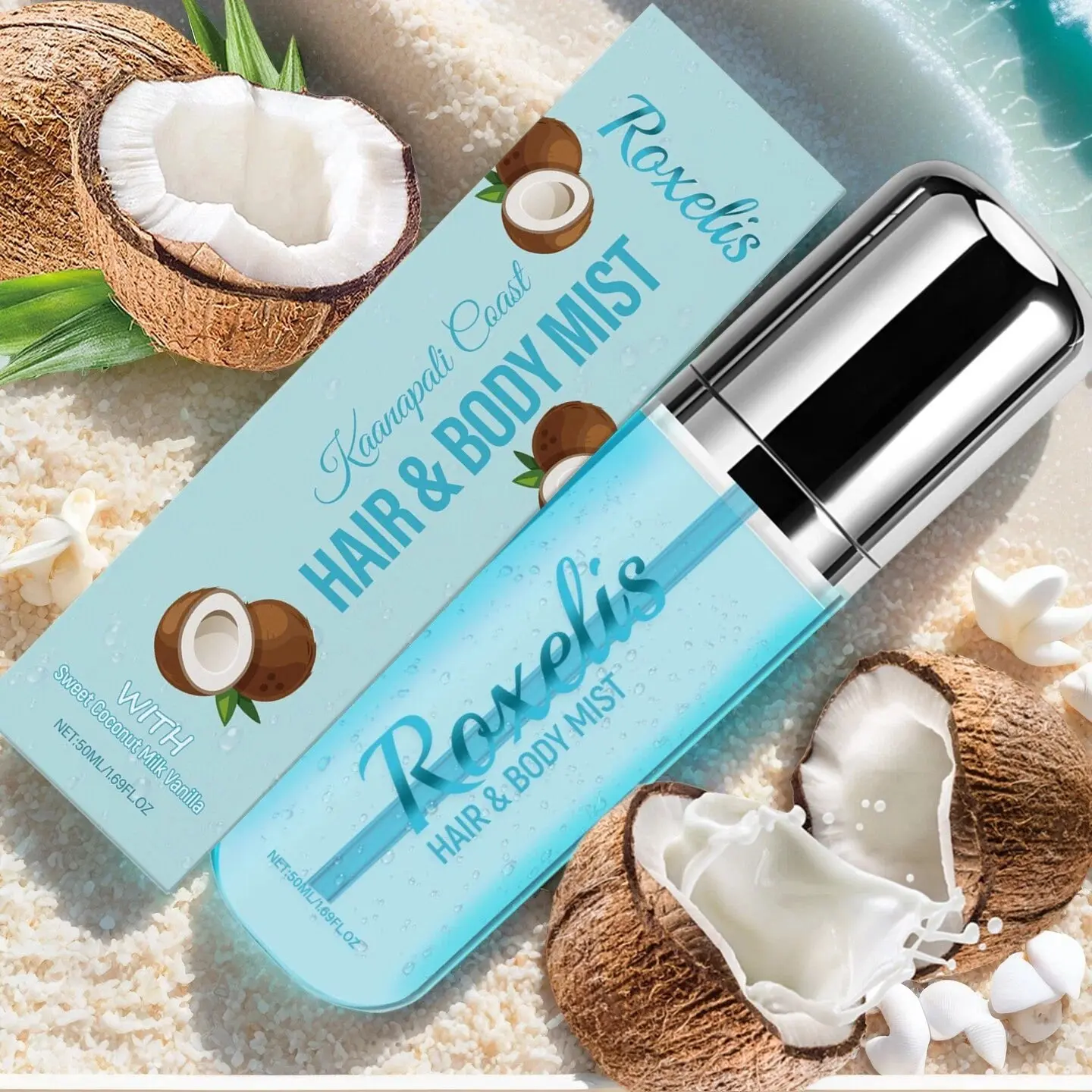 Coconut Scented Women's Body Serum, Light Fresh Scent, Natural Ingredients, Daily Fresh, Soft Scent, Date Charming