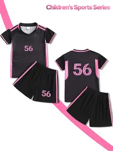 Quick-drying boys' football jersey and shorts set, size 56 - breathable, suitable for children's sports training - ideal for team activities, outdoor sports, hiking and running, loose fit, short sleeves.