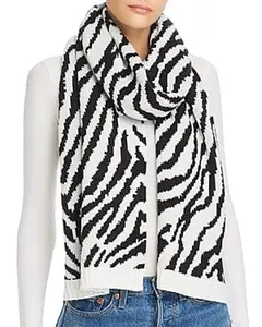Aqua Zebra Knit Scarf NWT