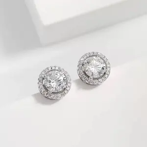Fashion Round Zirconia Decorated Stud Earrings, Fashion Jewelry for Party, Daily Clothing Decor, Trendy All-match & Exquisite Jewelry for Birthday Gift, Fashionable Jewelry，Lovers or Yourself ，Retro Round Fashion Earrings，stud earring