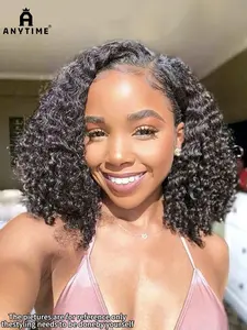 Anytime WIG Kinky Curly 5x5 C-Type Pixie Cut, Medium Length Afro Baby Hair, Pre-Plucked Lace Front, Lace Frontal Wig, Glueless Beginner Wig, 180% Density, 100% Human Hair, Afro Wigs