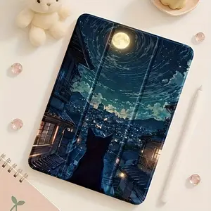 A Night Owl tablet case with a pen slot, suitable for iPad Mini, Air, Pro 4, 5, 6, 7 (2017, 2018, 2019, 2020, 2021, 2022, 2023, 2024, 2025 models), and Samsung S6, 7, 8, 9, 10FE + A7 LTE, SZBCPBT69