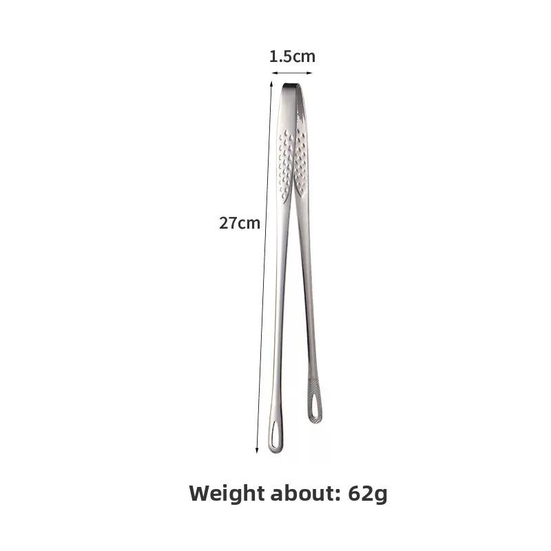 Stainless Steel BBQ Tong Steak Clip Kitchen Food Tongs Non-Slip Barbecue Clamp Cooking Utensils 304 Grade Easy Grip Comfortable Anti-Slip Texture