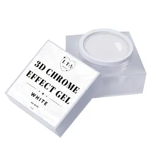 3D Chrome Effect Gel White - No-Wipe, Medium Viscosity Formula for Stunning Nail Art Designs - 15G