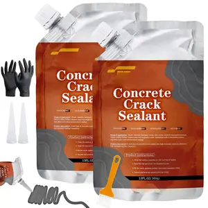 Concrete Crack Filler,2 Pack Cement Crack Sealant, High Elasticity Crack Filler Repair Sealer, Self Leveling  Caulking Glue Sealing Adhesive for Concrete Driveway, Patio, Sidewalk (Grey)