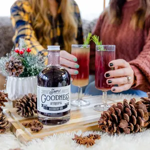 Simple Goodness Marionberry Mint Beverage Syrup- Flavored Organic Cane Sugar Simple Syrup for Cocktails and Coffee Drinks with Real, Whole Fruits and No Artificial Flavors or Dyes