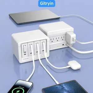 Gitryin Desktop Charging Station 12-in-1 for Simultaneous Charging of Multiple Devices, Efficient and Convenient Design