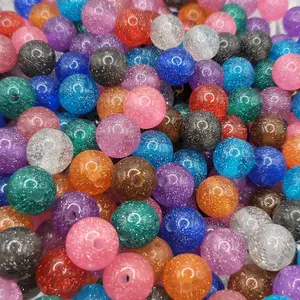 12mm Glitter Resin Beads Mixed Colors for Beadable Pens Crafting Jewelry Making Vibrant Sparkle Decorative Touch