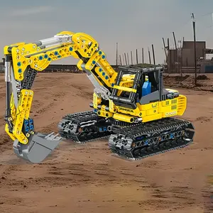 399-piece excavator construction vehicle series building block set for children, a set with two assembly shapes to choose from, birthday gift