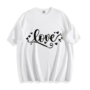 Casual Style Unisex T-Shirt Love Heart Design Perfect For Spring And Summer Wear Ideal Gift For Lovers And Romantic Occasions
