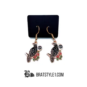 Rose crow gold earrings. Dangle earrings set. Unisex dangle earrings. Fashion set.