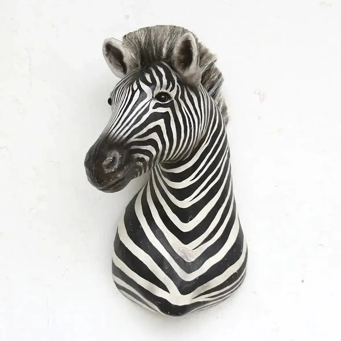 Whimsical Handmade Craft Zebra Print Lightweight Paper Mache Wall-Mount Hanging Home Decor, Indoor Room Art Accent, Ideal Gift for Children, Kid Room