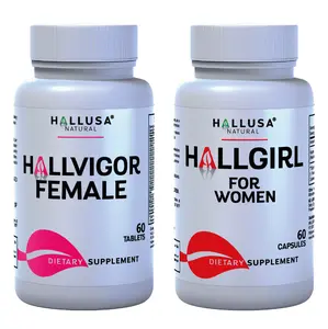 Hallgirl + Hallvigor Female x 60 Cap – Aguaje & Multivitamin Combo for Women’s Balance, Curves & Energy – Dietary Supplement – Hallusa Natural