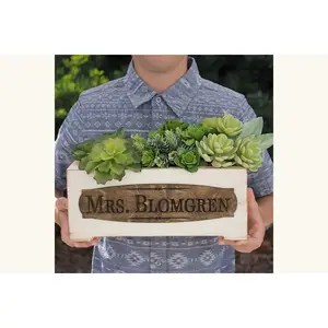 Vintage Style Personalized Planter Box - Teacher Name
