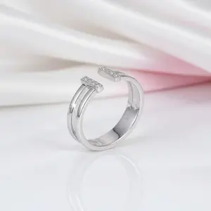 14K White Gold 585 Anniversary Ring 0.04ct Diamond Option