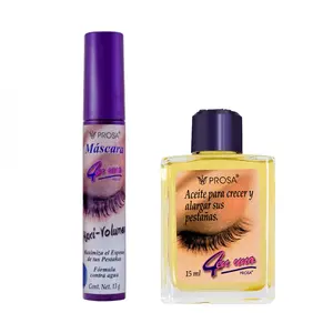 PROSA Mascara and Lash Oil Bundle – Maxi-Volume, Professional Classic, Micro-Fiber Volumizing Mascara, Eyeliner, and Clear Mascara, Lash growth Makeup Eyelash