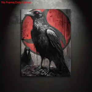 1 piece/set frameless canvas painting print poster, classic hot-blooded anime art,Crow Tsukuyomi Sharingan,perfect gift for Japanese two-dimensional culture enthusiasts,ideal gift for bedroom,living room,kitchen,dormitory corridormural,wall decoration