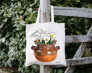 Los Alcatraces Tote Bag, Mexican bag, Mexican gifts, calla lily tote bag, floral tote bag, flowers, mothers gift, mexican art,