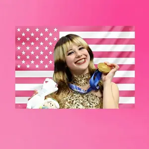 Alysa Team USA Olympics House Flag, America Flag & Olymic Golden Medal Wall Flag, Decor Outdoor Flags Banners