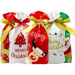 GP Life 50 count Christmas Drawstring Goody Bags Christmas Candy Bags  Bags for Christmas Party Favors