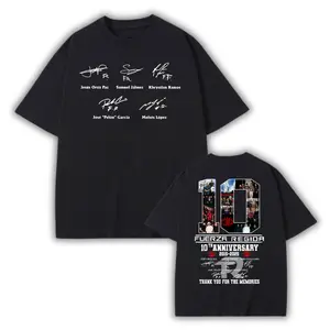 Fuerza Regida Merch - 10 Years Anniversary Of Fuerza Regida Shirt - Mexico RnB Music Graphic Tee - Retro Vintage Men's T-Shirt - Top Unisex Round Neck