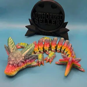 Glow-in-the-Dark Baby Axolotl Dragon | Articulated 3D Printed Fantasy Figure