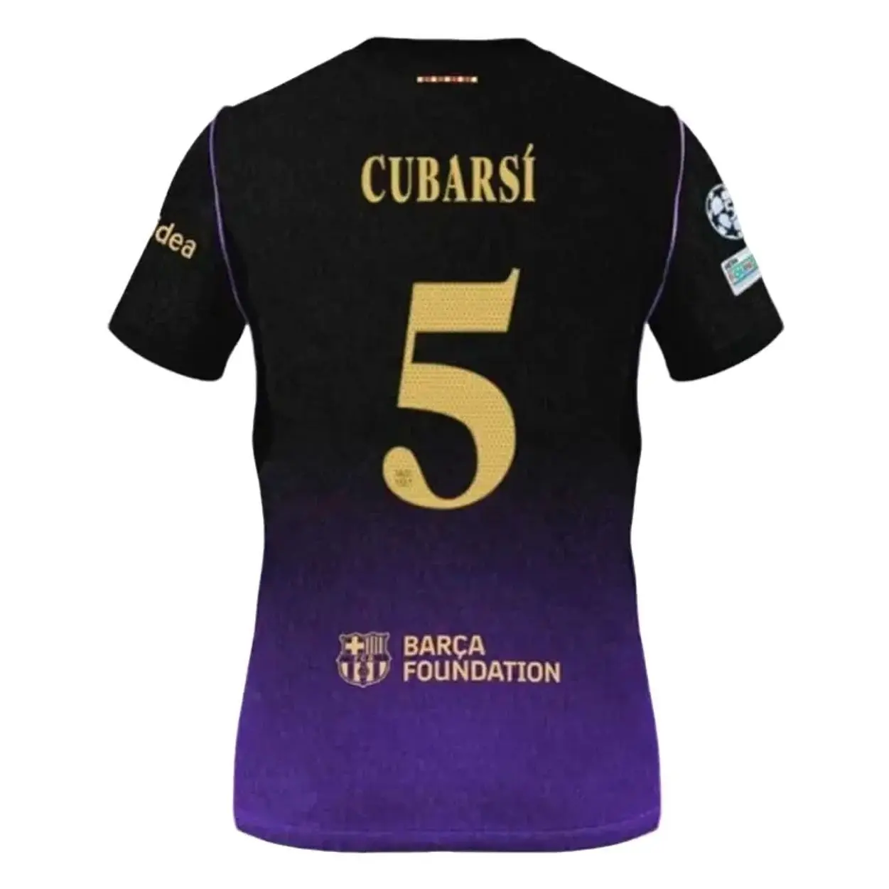 Unisex Barcelona kit Soccer Jersey Black and Purple Striped Soccer Mamba Mentality Jersey #5 Cubarsí Fan Style Football Shirt 26 27