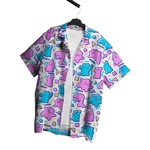 Ditto Anime Hawaiian Shirts, Poke Beach Shirt, Water Type Aloha, Gift For Him, Poke Lover Crewneck, Family Trip Shirt