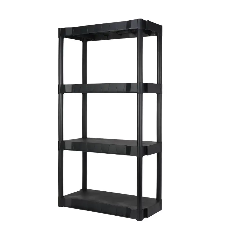Hyper Tough 4 Shelf Plastic Shelving Unit 13.88" (D) x 30" (W) x 56.2" (H), Black
