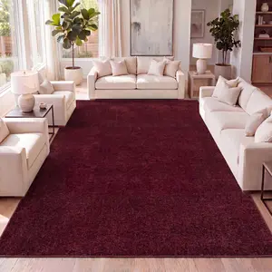 JONATHAN Y Haze Solid Low-Pile Indoor Dark Red Area Rug; for Living Room, Kitchen, Bedroom, Dining Room, Office