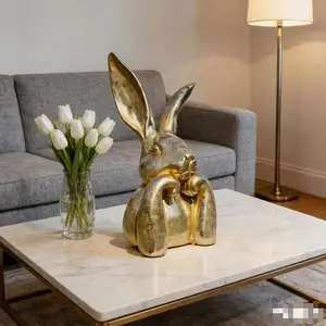 Cute Rabbit Head Sculpture, Garden Lawn Animal Decoration, Resin Material, Home Office Decor, Easter Thanksgiving Christmas Gift