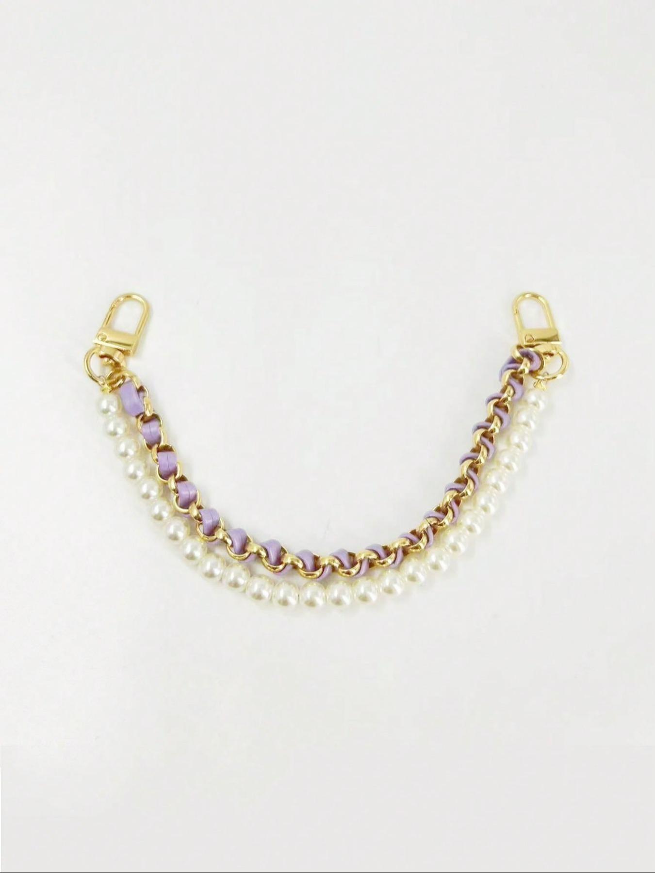 Fashionable Solid Color Pearl Extended Chain, Fashionable Chain Strap, Stylish Bag and Handbag Accessory for Everyday Use, Trendy Mobile Chain, Phone Lanyard