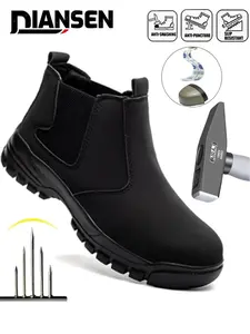 Steel Toe Boots for Men Comfortable Lightweight Work Boots Slip Resistant All-season Outdoor Safety Shoes Puncture Proof Indestructible Construction Shoes Puncture-resistant shoes New Fashion