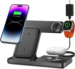 Charger, 3 in 1  Station for Multi Devices,  Stand Dock for  8-16 Series,  Watch, AirPods Pro 3 2 with Adapter (Black)