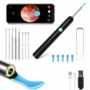 Wireless HD Visual Ear Cleaning Tool Bluetooth WiFi Connection Portable For Ear Wax Removal Visual Ear Pick, 1080P HD, 6 Built-in LED Lights, Compatible iPhone Android, For Adults Kids And Pets