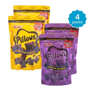 Oishi Pillows Filled Crackers, Ube & Chocolate - 4 bags Oishi Pillows Filled Crackers, Ube & Chocolate - 4 bags