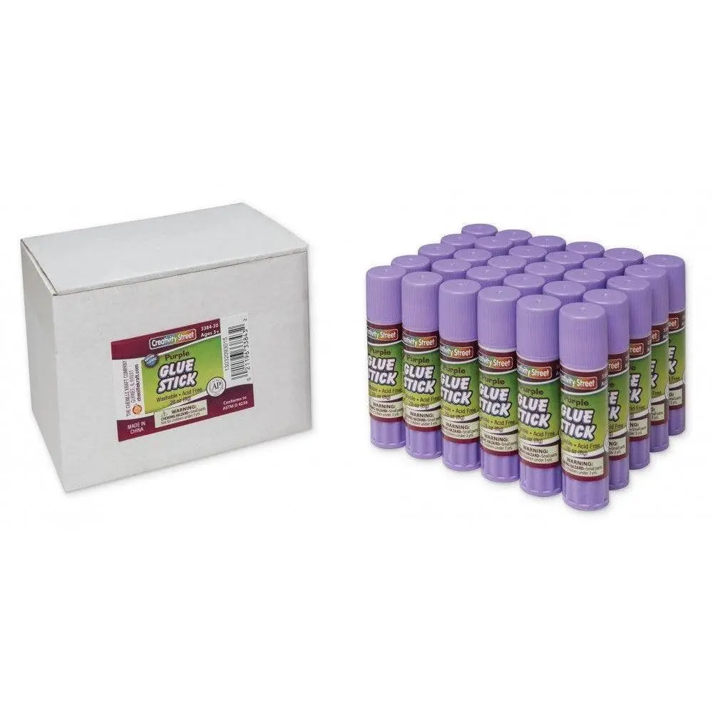 Creativity Street® Glue Stick, Purple, .28 oz., Box of 30