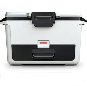 FB151WH FrostVault 50qt Hard Cooler with Dry Zone, Integrated Fridge-Temp Dry Storage Drawer, Premium Heavy-Duty Insulated Cooler, Keeps Ice for Days, Cloud White