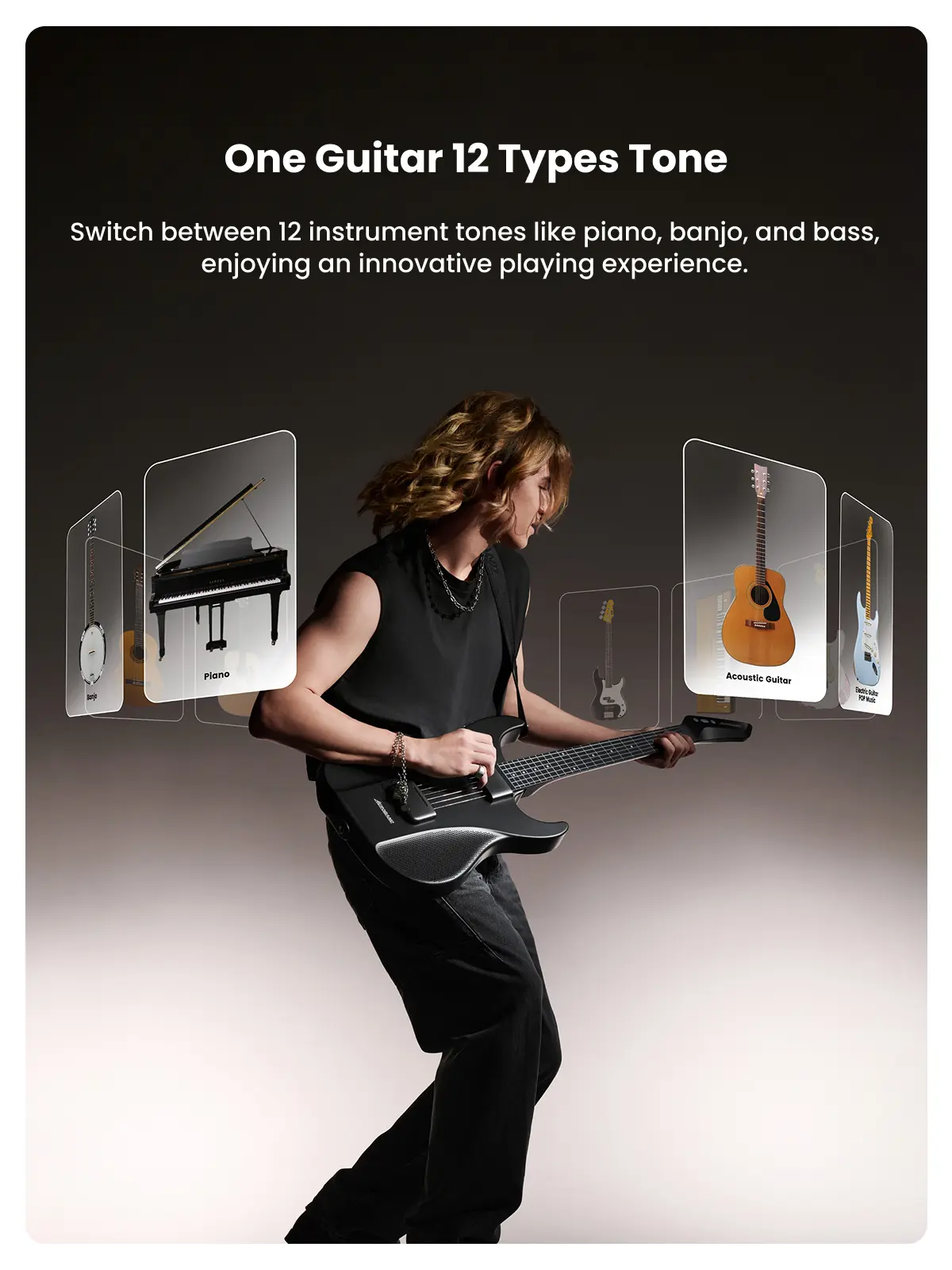 AeroBand Guitar】 Smart & Painless Guitar Silicone strings, one