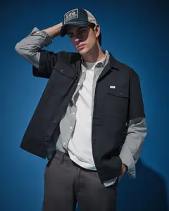 Men's Short Sleeve Relaxed Fit Button Down Workshirt - Rebel Navy