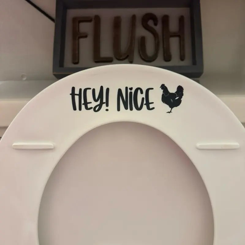 HEY! Nice Rooster Toilet Sticker