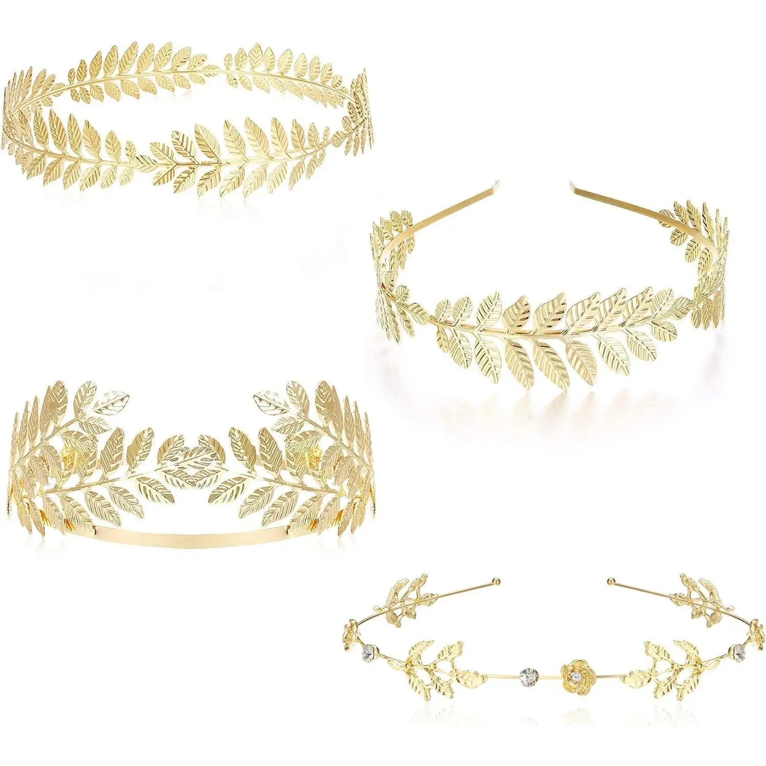 FINREZIO 4PCS Greek Goddess Headband Arm Cuff Bridal Jewelry  display picture 1