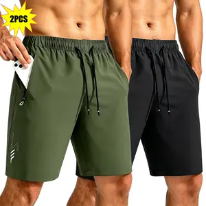 Set of 2 men’s tech shorts made from soft, comfortable fabric with a lightning print design—essential for summer outfits, fashionable and trendy style, an ideal choice for holidays and travel, stylish and versatile.
