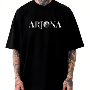 Arjona Minimal Portrait Logo Comfort Color Letter Printed Tee Ring-Spun Cotton Soft-Washed T-Shirt Trendy Tops Perfect Gift
