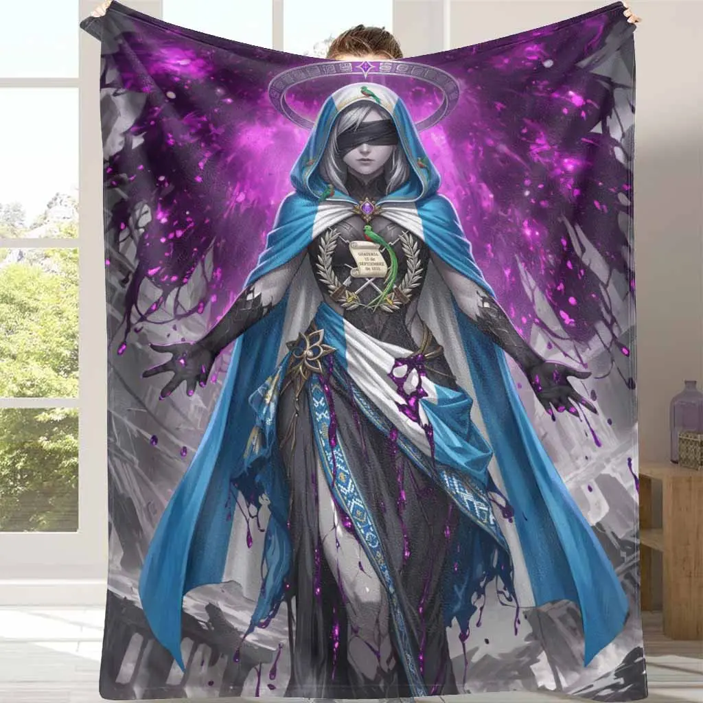 Fantasy Goddess Art Flannel Fabric Throw Blanket, Guatemala National Emblem Quetzal Pattern, Soft Plush Warm Durable Lightweight Breathable, Multi-Size, Living Room Home Décor for Sofa Bed Office Gifts, Living Room Decor, Quetzal Motif
