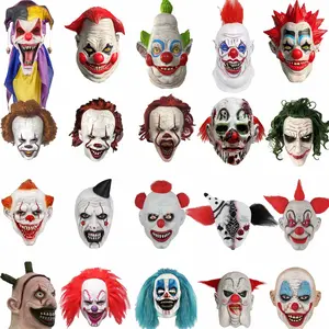halloween festivity Terror Joker Mask,Killer Joker Latex Mask, with various horror styles, suitable for cosplayers and Halloween enthusiasts, suitable for role-playing at haunted house carnival prank props themed parties