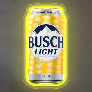 Bush Corn Can Neon Lights, LED Art Decor, Farm Rescue, Adjustable Brightness, Perfect for Garages, Bedrooms, Man Cave Decor, Birthday Gifts, or a Tribute to Farmers.