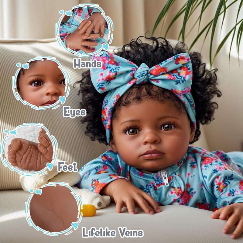 Babeside Newborn Real Life Reborn Baby Doll Dark Skin Black African American Toddler Doll Laney with Cloth Body for Kids Age 3 Rebornbabydoll Babeside Newborn Real Life Reborn Baby Doll Dark Skin Black African American Toddler Doll Laney with Cloth Body for Kids Age 3 Rebornbabydoll