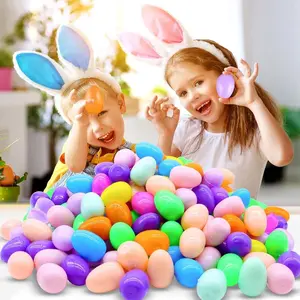 30 Easter Theme Party Filler Eggs, Plastic Empty Capsules, Bright Fillable Eggs, Basket Stuffers, Large Enough for Toys and Candy