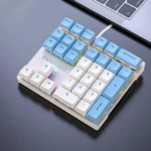 APAYADO 33-key Mechanical Numeric Keypad, USB Wired Numeric Keyboard, Lighted Mechanical Keyboard, Left-handed Single-handed Finance and Accounting Special External Keypad, Computer Office Peripherals, Backlit Keyboard